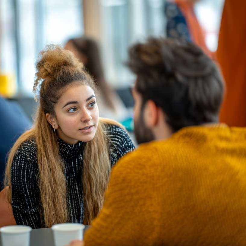 Young woman discussing mental health